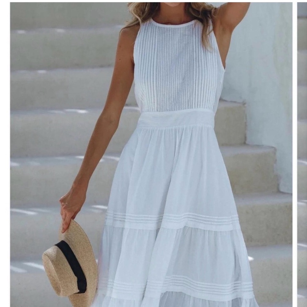 PAMPELONE White Sleeveless Midi Dress